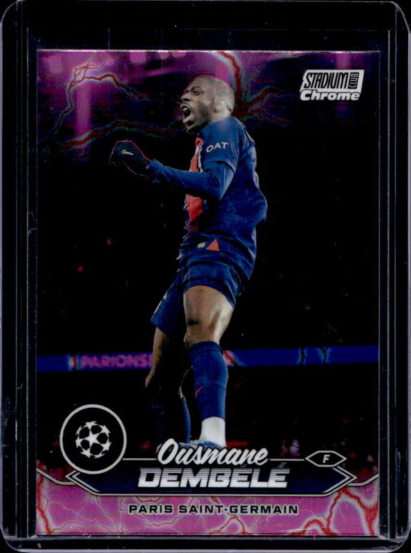 2023 Topps Stadium Club Chrome UEFA Champions League #100 Pink Red Electric Charge Refractor