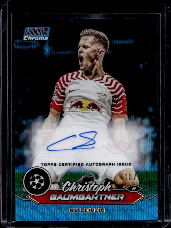 2023 Topps Stadium Club Chrome UEFA Champions League #CA-CB Chrome Autographs - Blue Wave Refractor /75