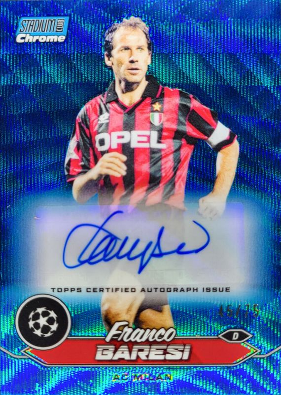 2023 Topps Stadium Club Chrome UEFA Champions League #CA-FB Chrome Autographs - Blue Wave Refractor /75