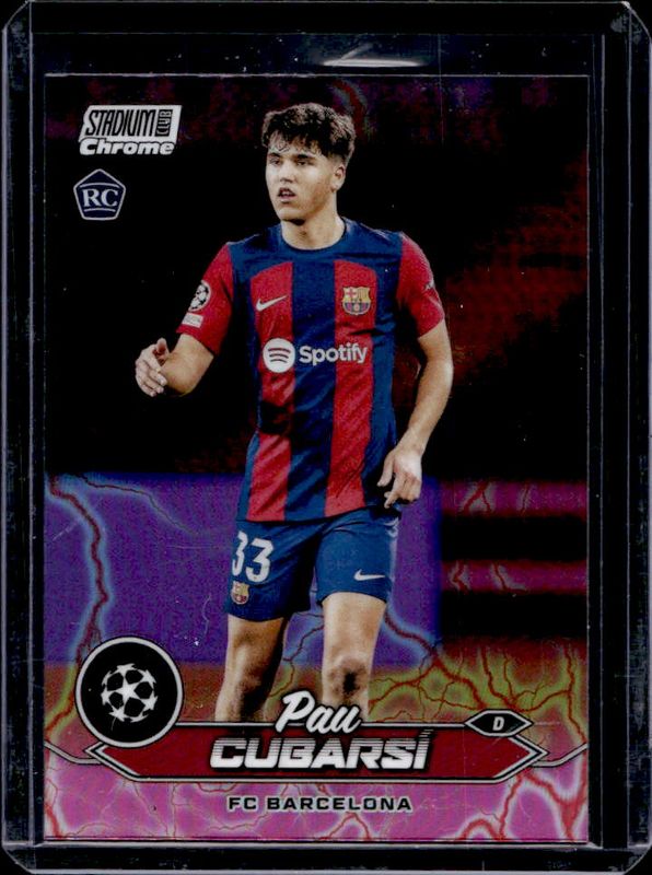 2023 Topps Stadium Club Chrome UEFA Champions League #67 Pink Red Electric Charge Refractor
