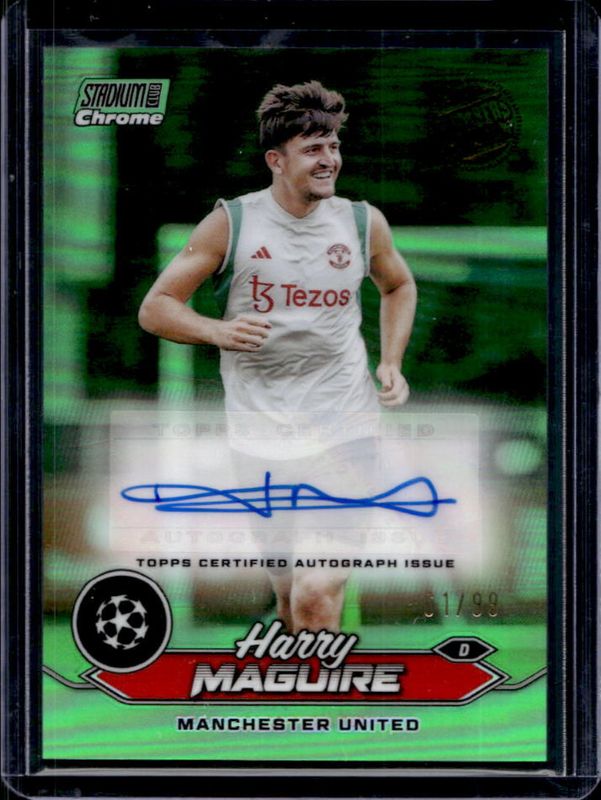 2023 Topps Stadium Club Chrome UEFA Champions League #CA-HM Chrome Autographs - Members Only Neon Green Refractor /99