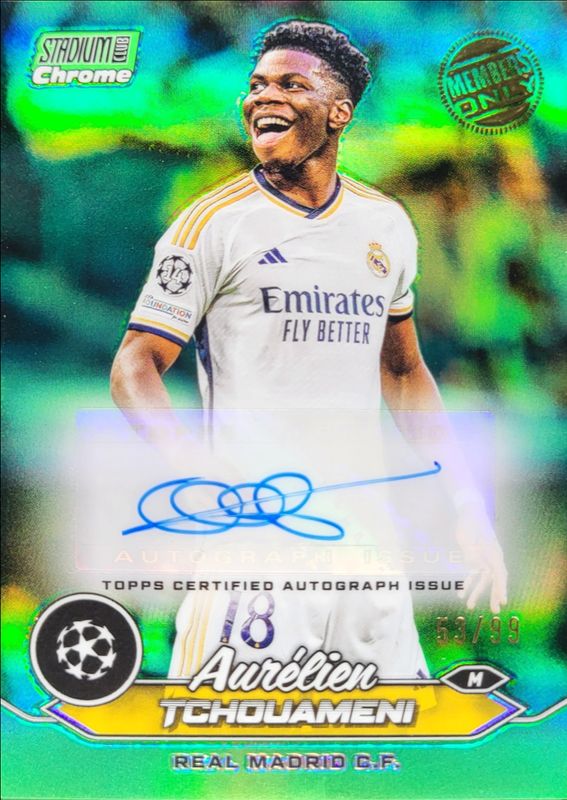 2023 Topps Stadium Club Chrome UEFA Champions League #CA-AT Chrome Autographs - Members Only Neon Green Refractor /99