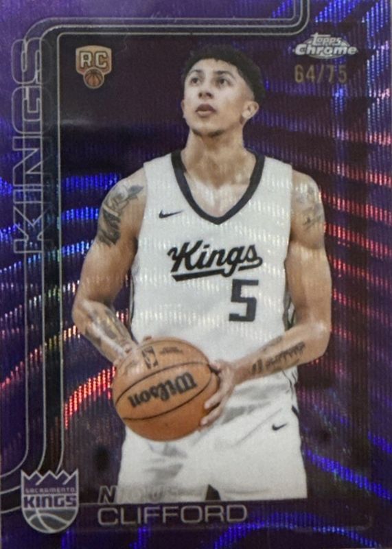 2025 Topps Chrome #274 Purple Basketball Refractor /75