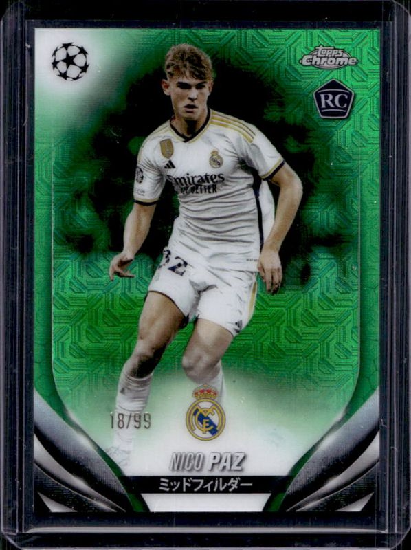 2023 Topps Chrome UEFA Club Competitions Japan Edition #66 Chrome Green Mojo Refractor /99