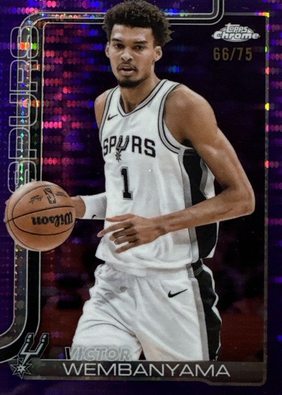 Victor Wembanyama 2025 Topps Chrome #221 Purple Pulsar Refractor