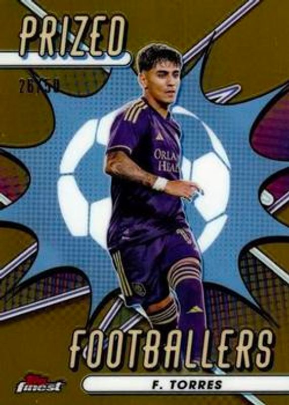 2023 Topps Finest MLS #PF-18 Prized Footballers - Gold Refractor /50
