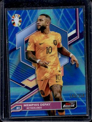 2023 Topps Finest Road to UEFA Euro #52 Blue Aqua Vaporwave Refractor /250