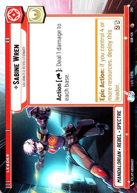 Sabine Wren - Galvanized Revolutionary 2024 Spark of Rebellion #280 Hyperspace PSA 10