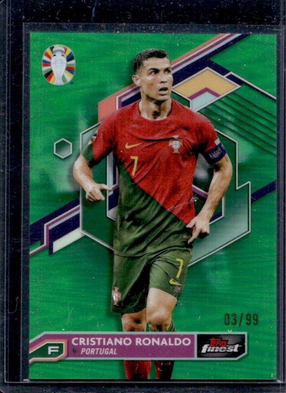 Cristiano Ronaldo 2023 Topps Finest Road to UEFA Euro #63 Green