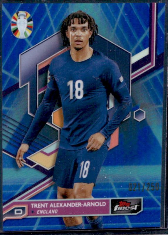 2023 Topps Finest Road to UEFA Euro #24 Blue Aqua Vaporwave Refractor /250