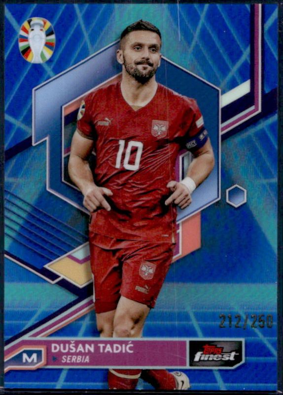 2023 Topps Finest Road to UEFA Euro #73 Blue Aqua Vaporwave Refractor /250