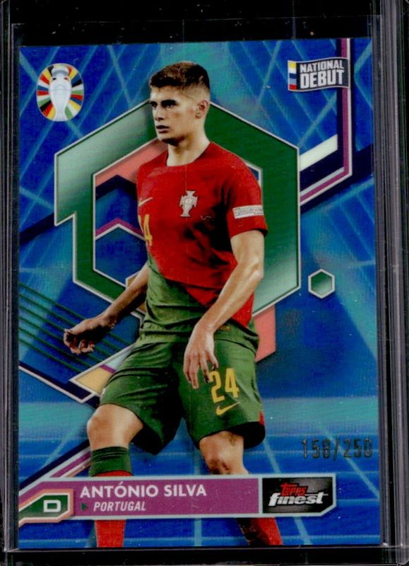 2023 Topps Finest Road to UEFA Euro #68 Blue Aqua Vaporwave Refractor /250