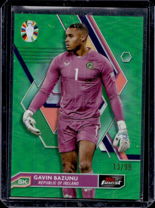 2023 Topps Finest Road to UEFA Euro #99 Green Refractor /99