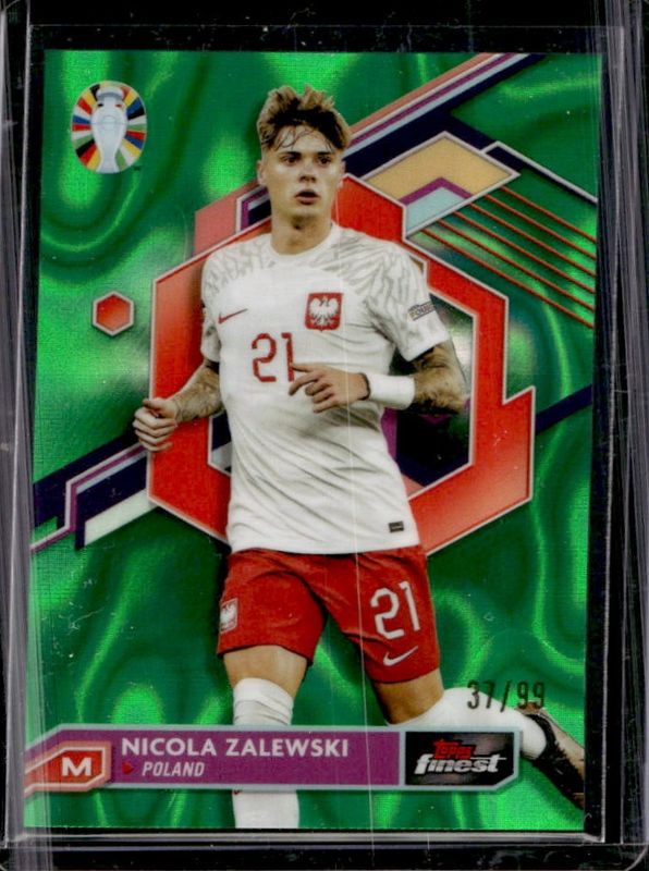 2023 Topps Finest Road to UEFA Euro #60 Green Lava Refractor /99