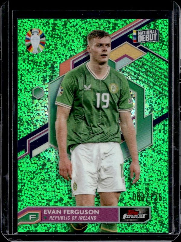 2023 Topps Finest Road to UEFA Euro #98 Green Speckle Refractor /125