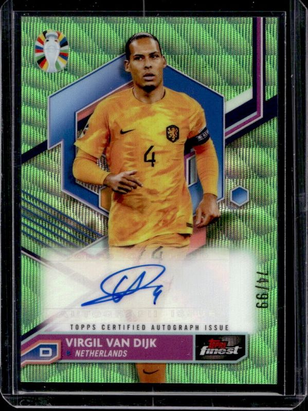 2023 Topps Finest Road to UEFA Euro #BCA-VVD Card Autographs - Neon Green Wave Refractor /99