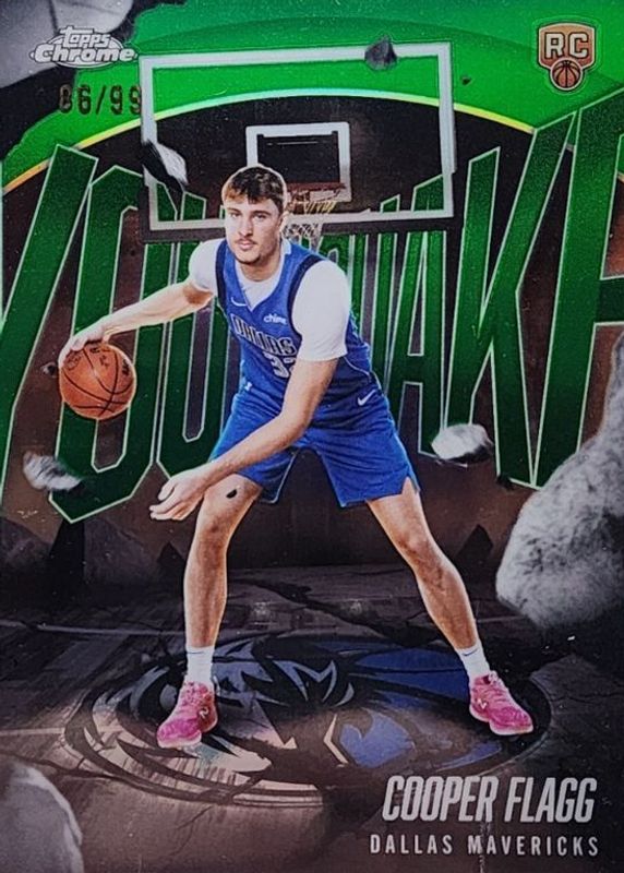 Cooper Flagg 2025 Topps Chrome #YQ-1 Youthquake - Green Refractor