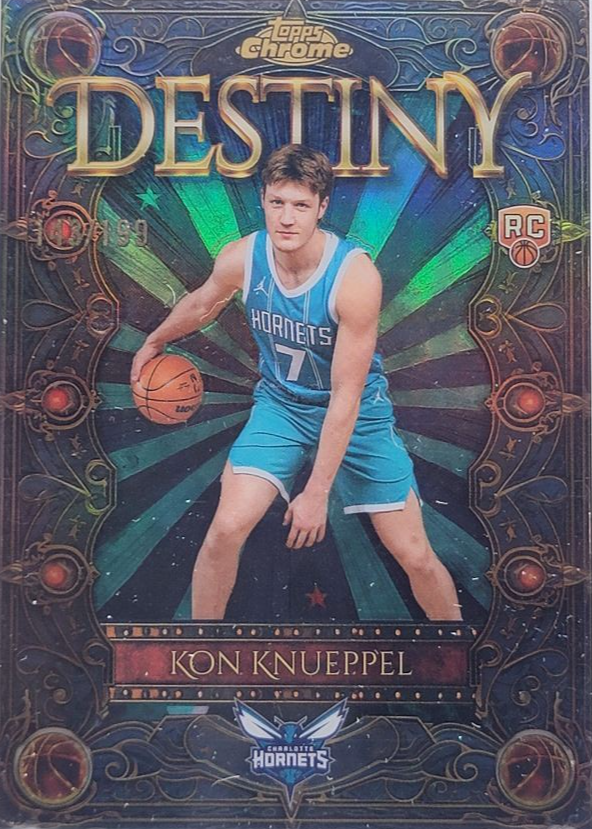 Kon Knueppel 2025 Topps Chrome #D-4 Destiny - Aqua Refractor /199 