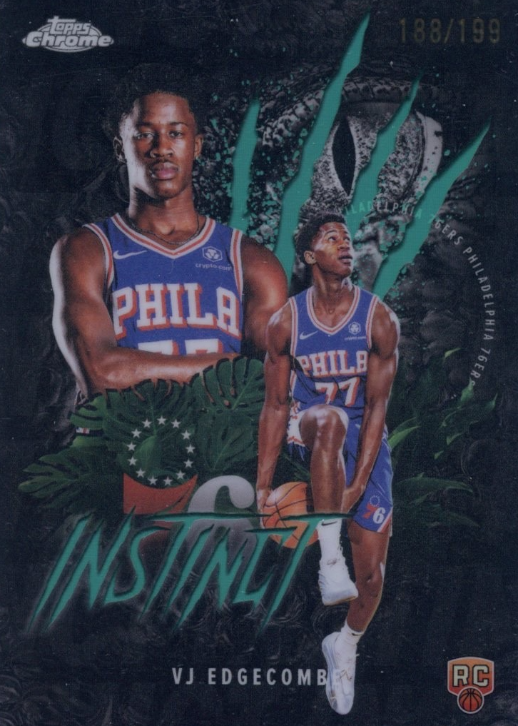 VJ Edgecombe 2025 Topps Chrome #INS-13 Instinct - Aqua Refractor