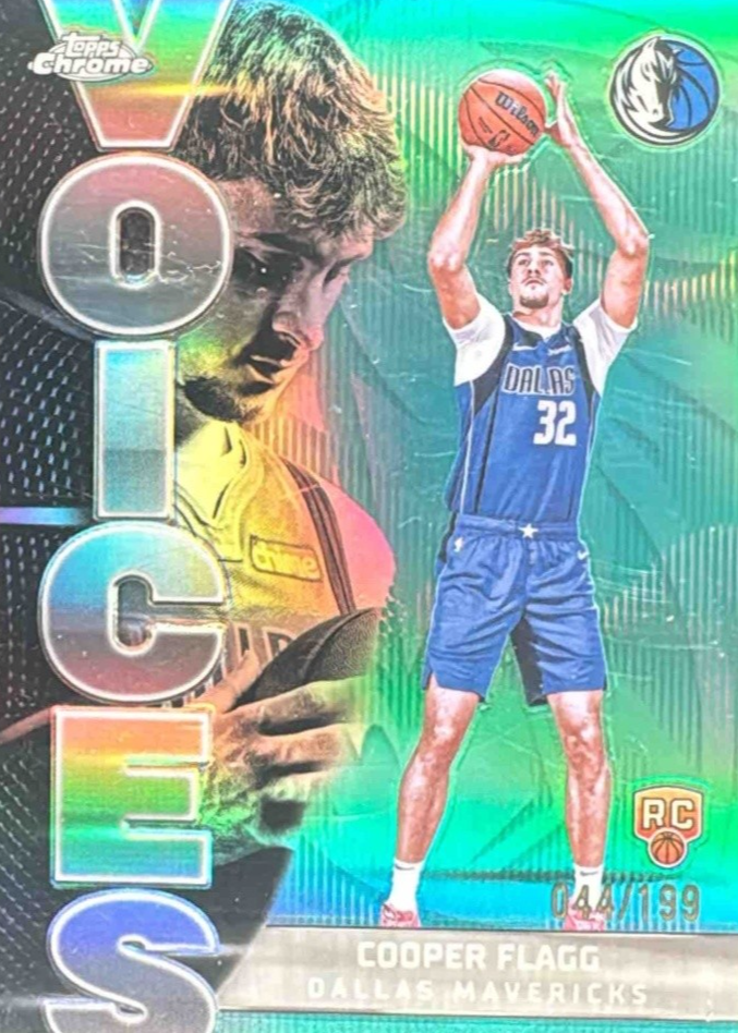 Cooper Flagg 2025 Topps Chrome #VS-6 Voices - Aqua Refractor /199