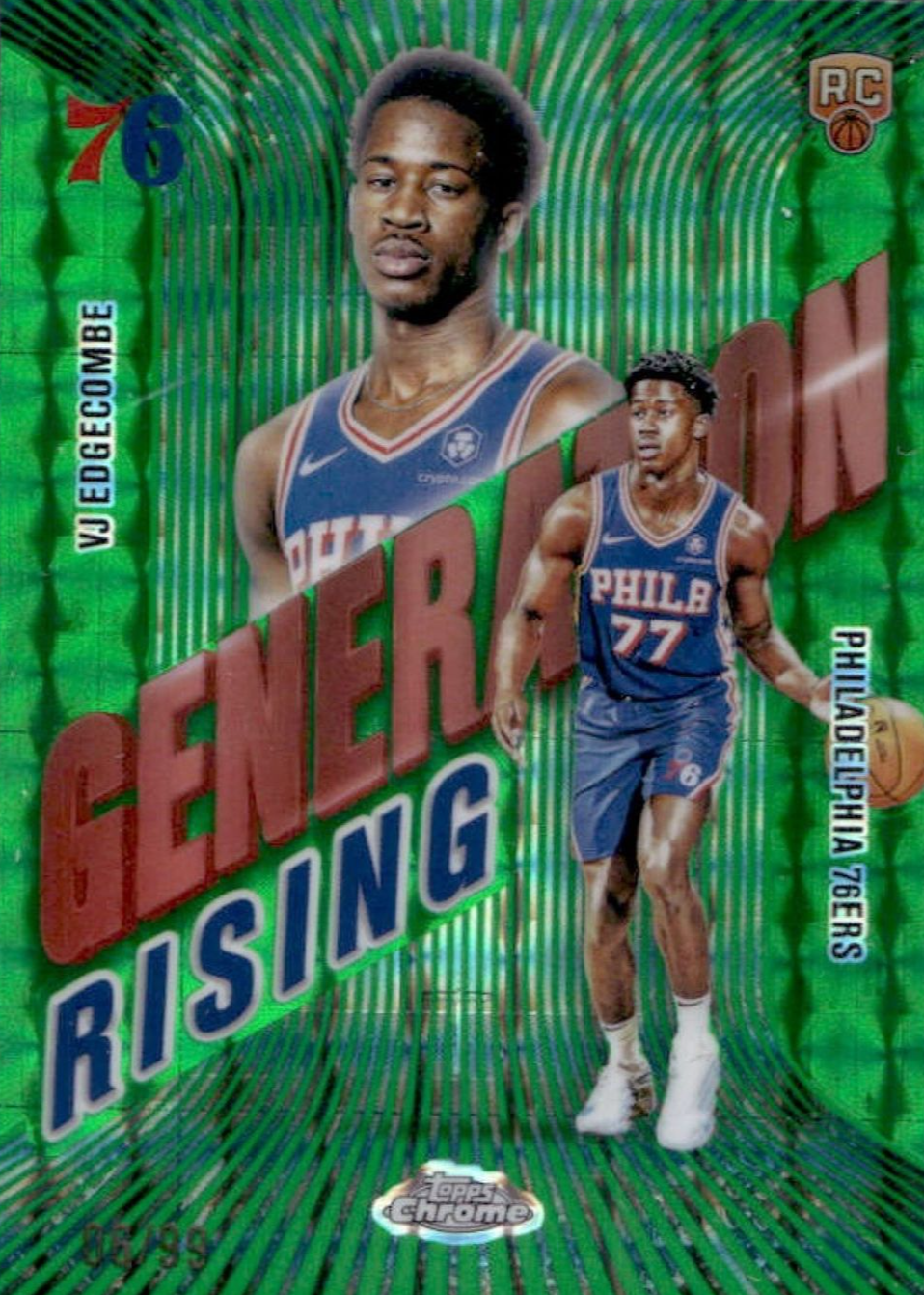 VJ Edgecombe 2025 Topps Chrome #GR-3 Generation Rising - Green