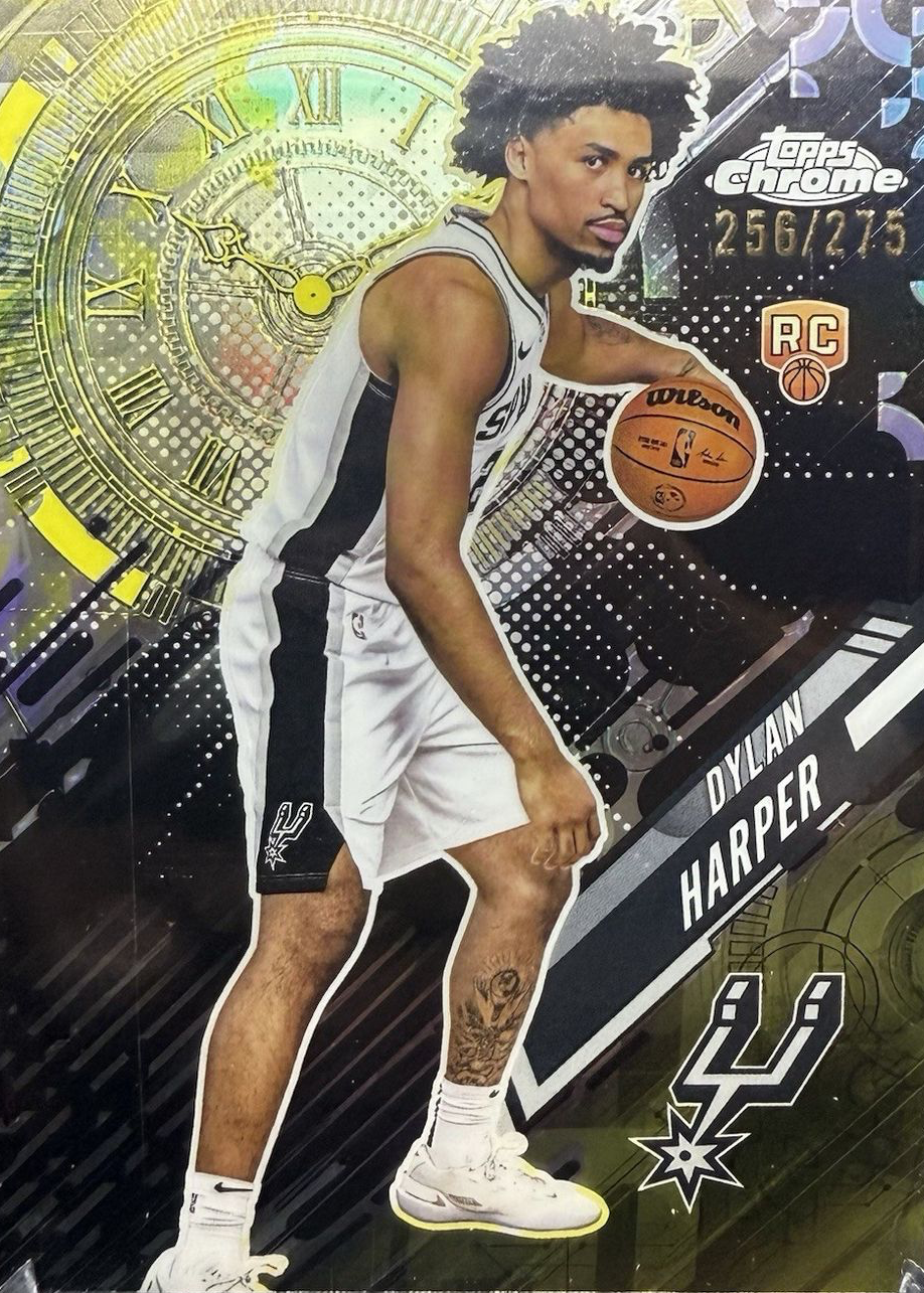 Dylan Harper 2025 Topps Chrome #GT-17 Go Time - Yellow Refractor 