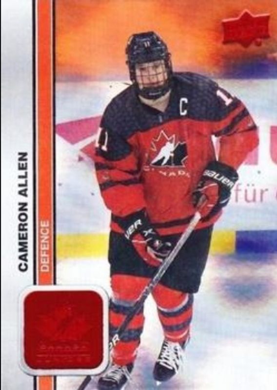 2023 Upper Deck Team Canada Juniors #34 Patterned Foilboard Red