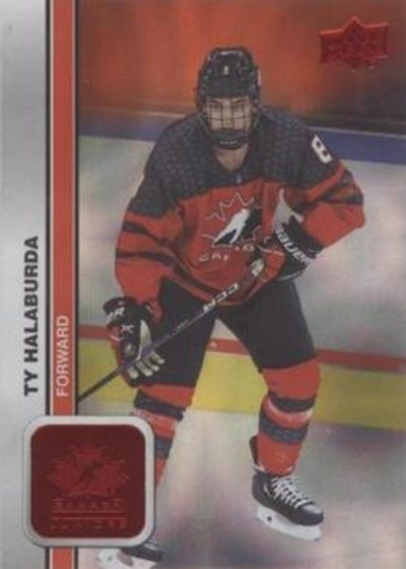 2023 Upper Deck Team Canada Juniors #21 Patterned Foilboard Red