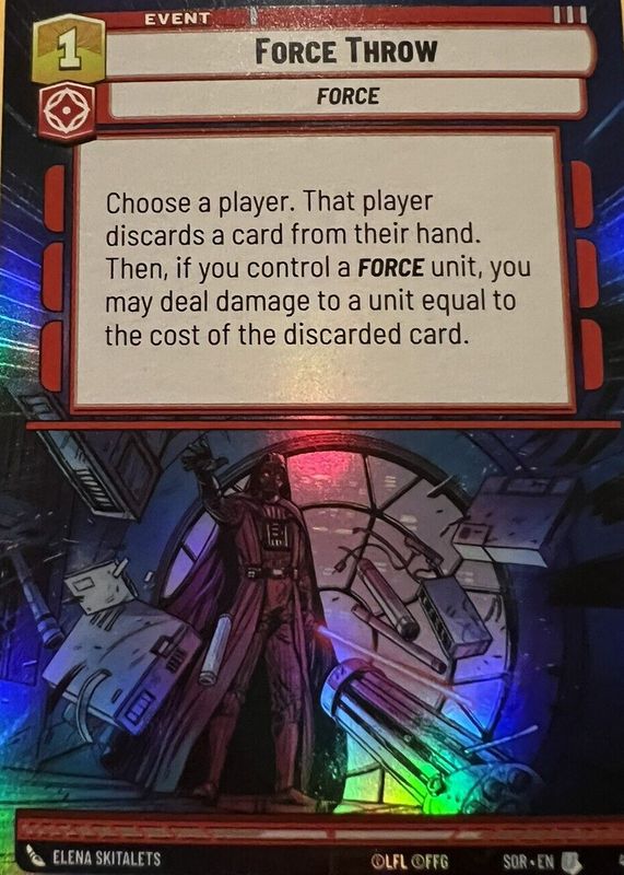 Force Throw 2024 Spark of Rebellion #430 Hyperspace Foil RAW