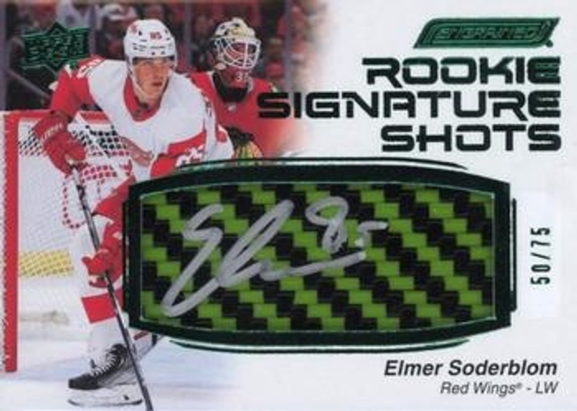 2023 Upper Deck Engrained #RSS-ES 2022 Upper Deck Engrained Update: Rookie Signatures Shots Green Stick /35