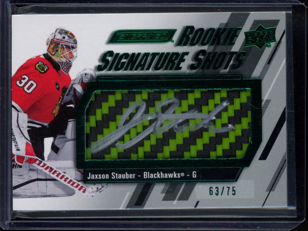 2023 Upper Deck Engrained #RSS-JS Signatures Shots Rookie Green Stick /75