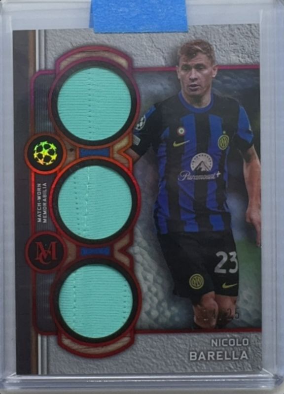 2023 Topps Museum Collection UEFA Club Competitions #SPTR-NB Single Player Triple Relics - Ruby /25