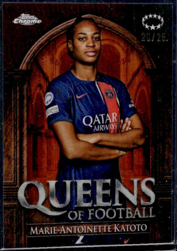 2023 Topps Chrome UEFA Women's Champions League #QF-15 Queens of Football - Orange /25
