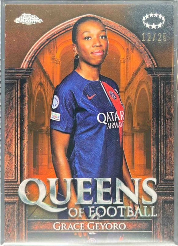 2023 Topps Chrome UEFA Women's Champions League #QF-10 Queens of Football - Orange /25
