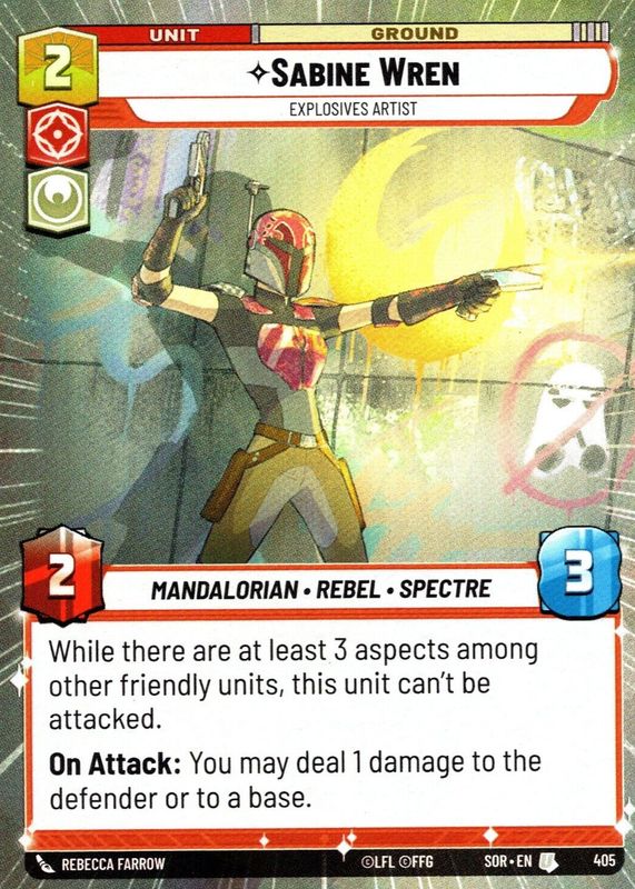 Sabine Wren 2024 Spark of Rebellion #405 Hyperspace Foil BGS 9