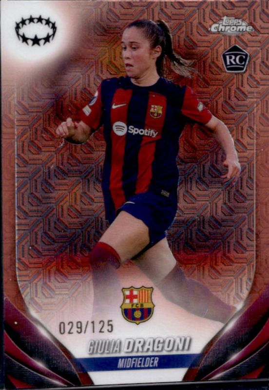 2023 Topps Chrome UEFA Women's Champions League #30 Rose Gold Mojo /125