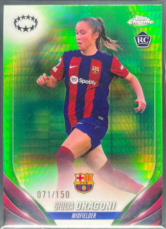 2023 Topps Chrome UEFA Women's Champions League #30 Neon Green Prism /150