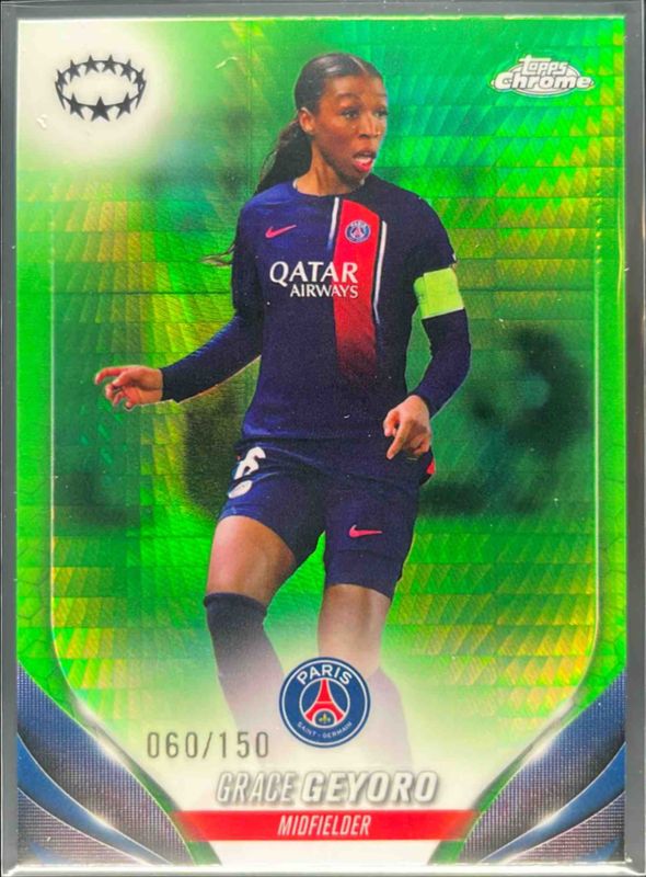 2023 Topps Chrome UEFA Women's Champions League #8 Neon Green Prism /150