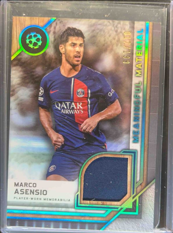 2023 Topps Museum Collection UEFA Club Competitions #MMSR-MA Meaningful Material Single Relics Aquamarine /199