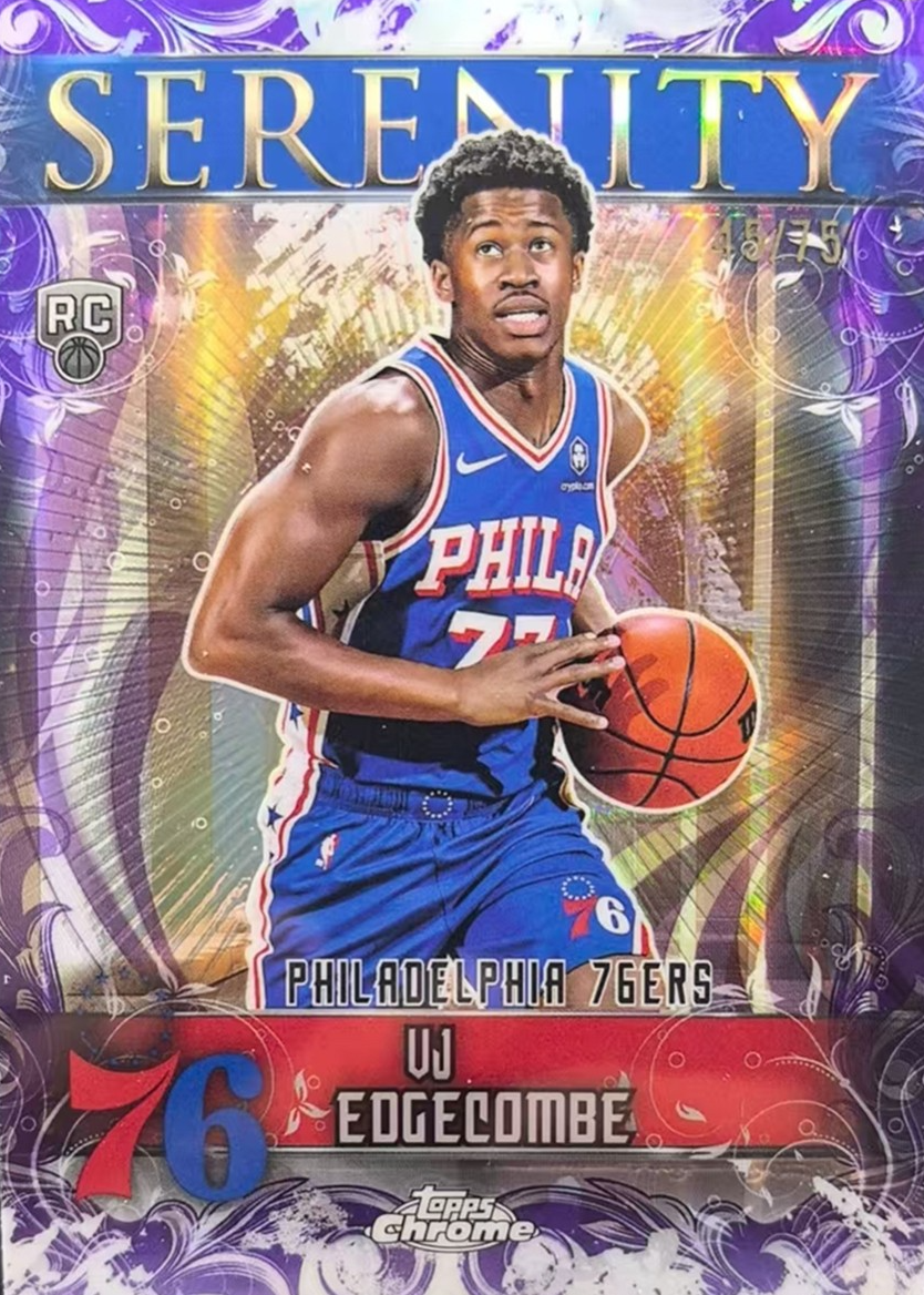VJ Edgecombe 2025 Topps Chrome #SY-13 Serenity - Purple Refractor