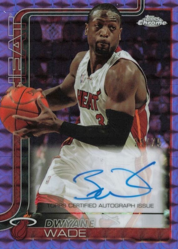 Dwyane Wade 2025 Topps Chrome #TCA-DW Chrome Autographs - Purple