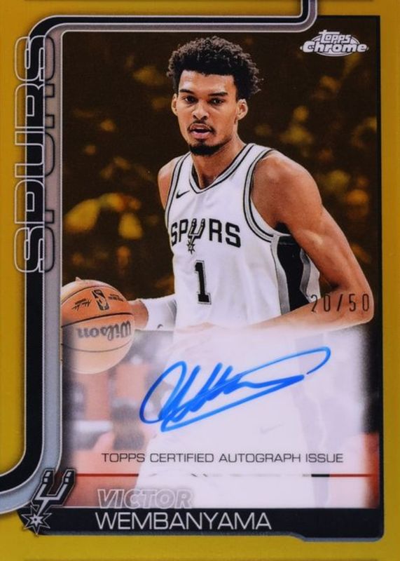 Victor Wembanyama 2025 Topps Chrome #TCA-VW Chrome Autographs 