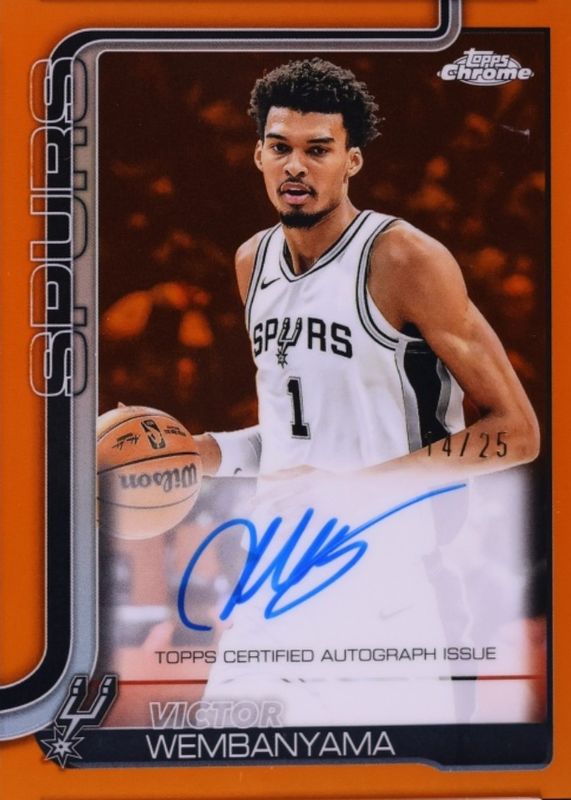Victor Wembanyama 2025 Topps Chrome #TCA-VW Chrome Autographs