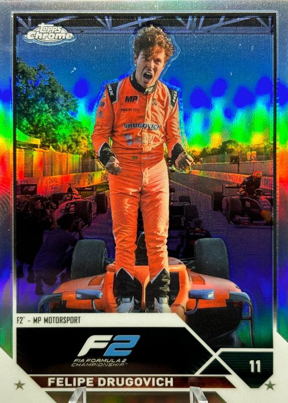 Felipe Drugovich 2023 Topps Chrome Formula 1 #192 Celebrations Variation RAW