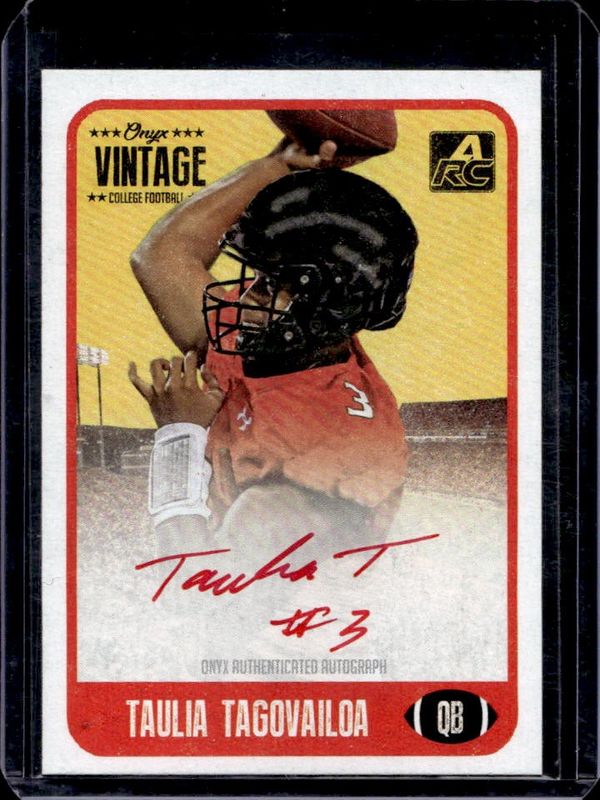 2021 Onyx Vintage College Football #CATT Red Signatures /25