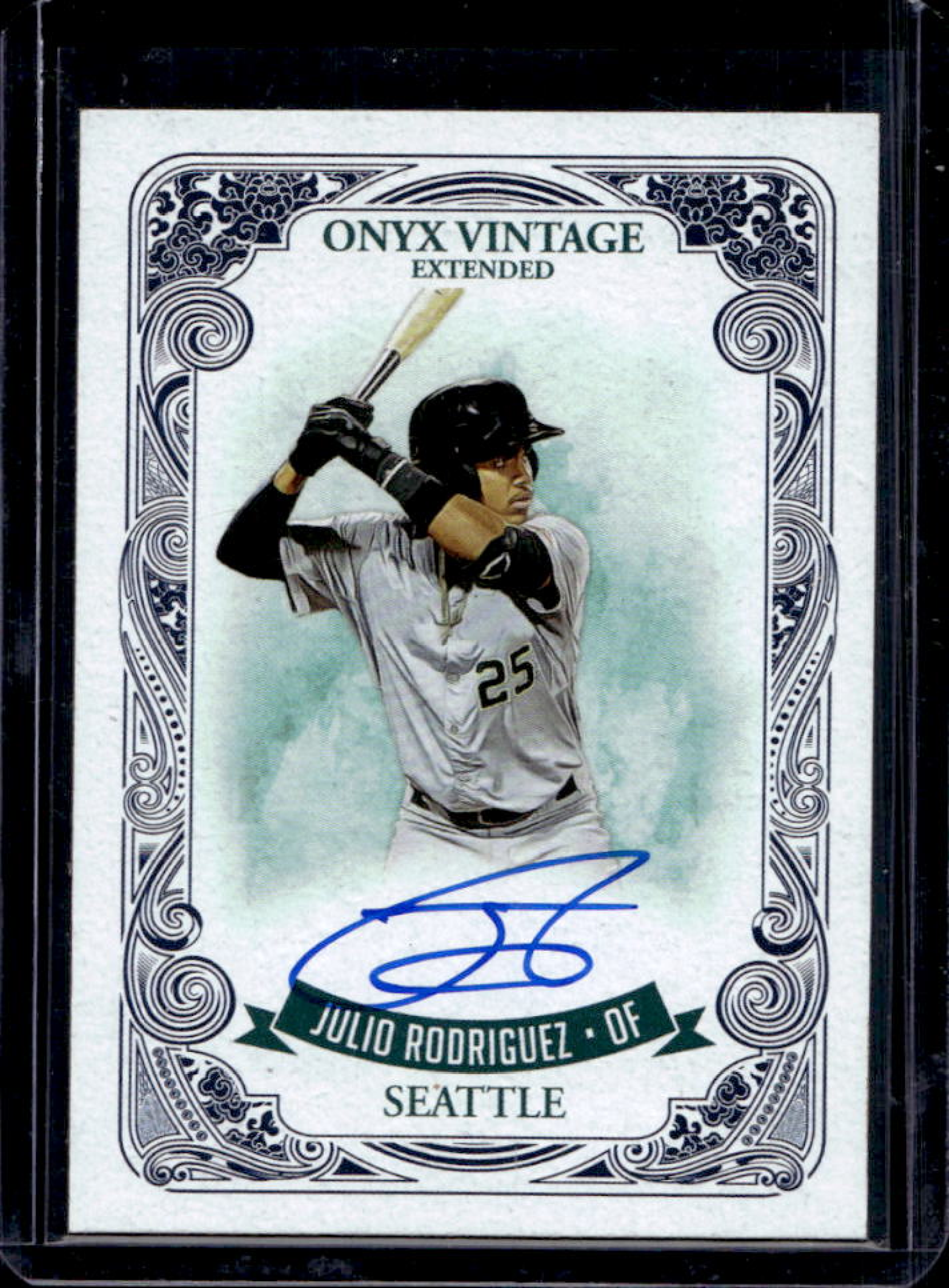 Julio Rodriguez 2021 Onyx Vintage Extended #EAJR Blue Signatures 