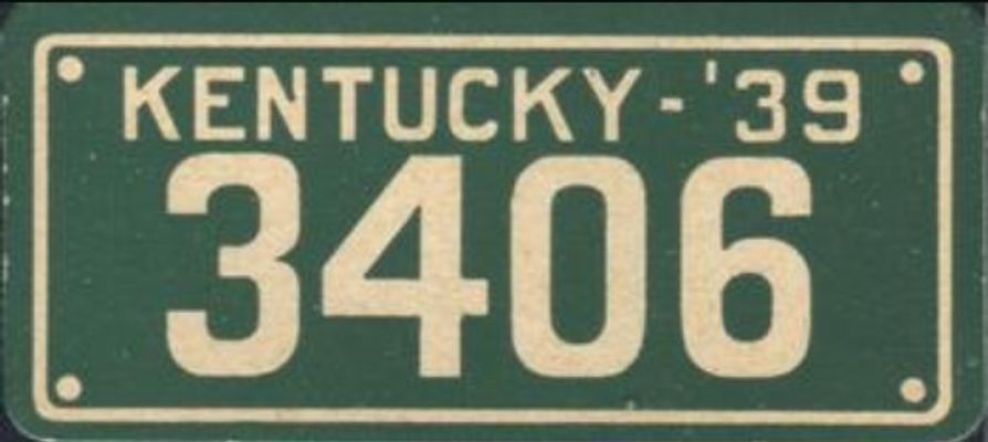 1939 Goudey Auto License Plates (R19-4) Base