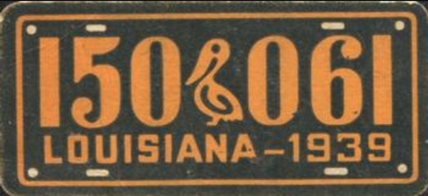 1939 Goudey Auto License Plates (R19-4) Base