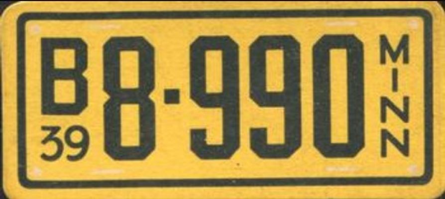 1939 Goudey Auto License Plates (R19-4) Base