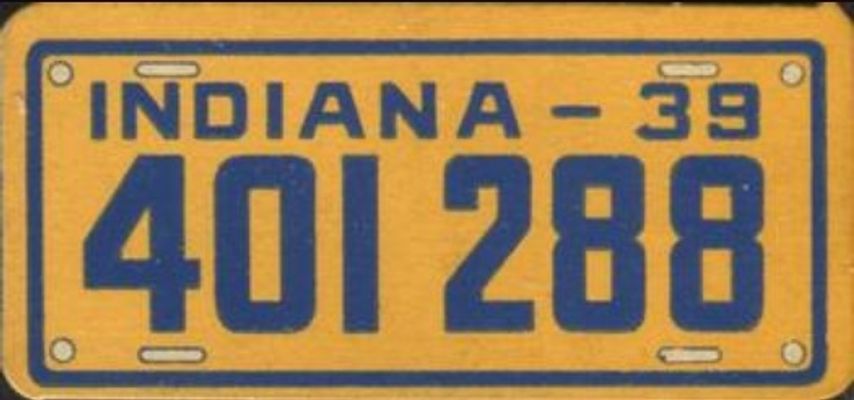 1939 Goudey Auto License Plates (R19-4) Base